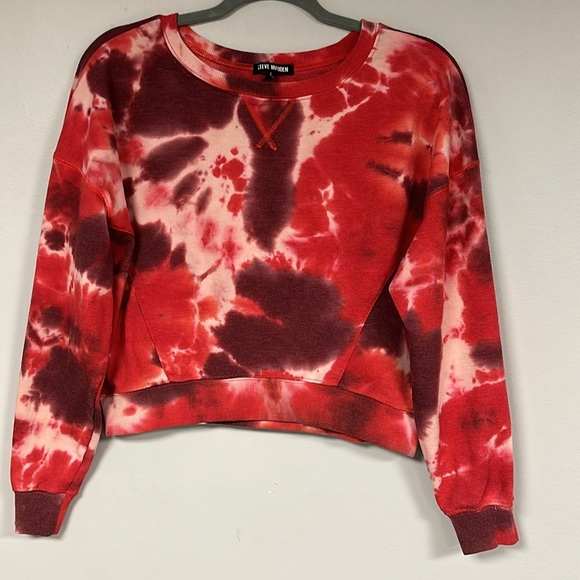 Steve Madden Tops - Steve Madden Vibrant Tie Dye Crop Sweatshirt Women's Size L